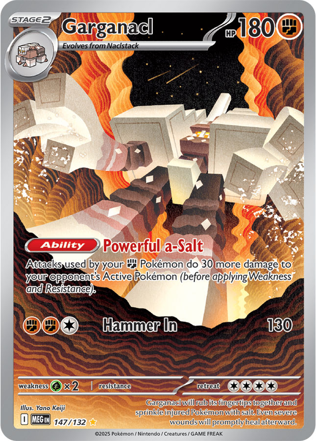 Carta Individual Pokémon Garganacl Illustration Rare 147/132, Trainer, set Mega Evolution - Thunder Cards México