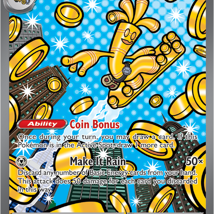 Carta Pokémon Gholdengo EX Special Illustration Rare  164/131 del set Prismatic Evolutions TCG en Thunder Cards 