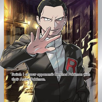 Carta Individual Pokémon Trainer Boss's Orders (Giovanni) 189/192, Supporter Trainer, set Rebel Clash, Ilustración de nagimiso- Thunder Cards México