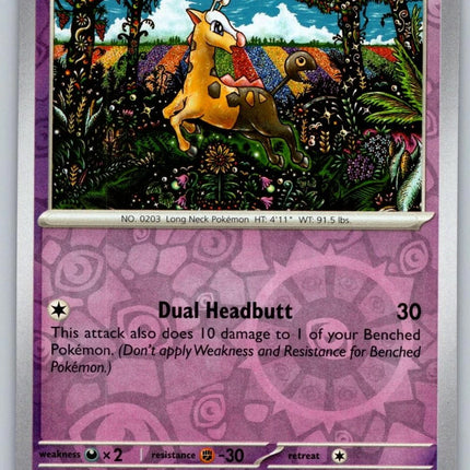 Carta Individual Pokémon Girafarig 083/167, , set Twilight Masquerade, Ilustración de Shinji Kanda - Thunder Cards México, Reverse Holo