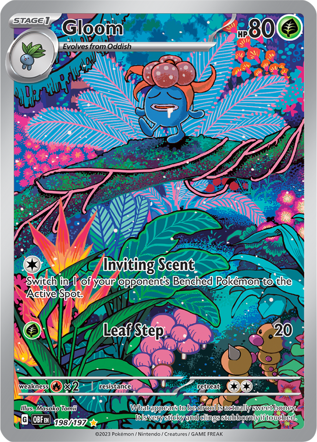 Carta Individual Pokémon Gloom Illustration Rare 198/197, Trainer, set Obsidian Flames- Thunder Cards México