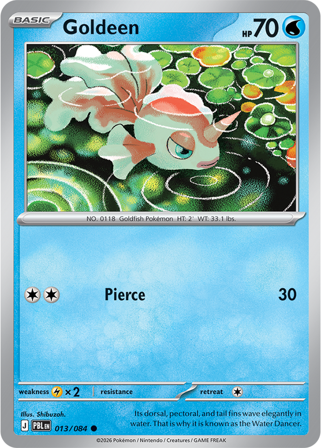 Carta individual Pokémon Goldeen 013/084, set Pitch Black, en Thunder Cards México