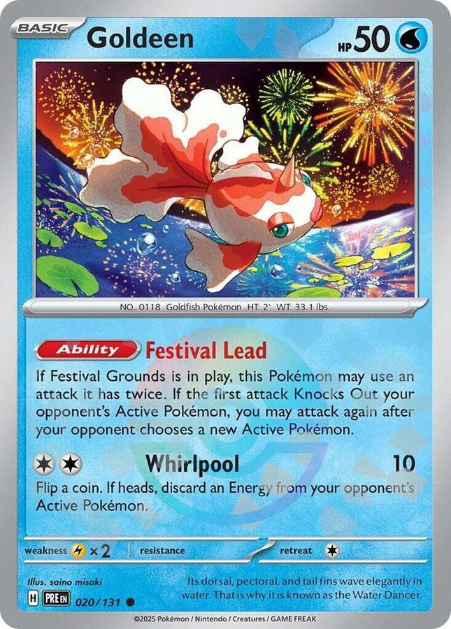 Carta Pokémon Goldeen  020/131 del set Prismatic Evolutions TCG en Thunder Cards Pokeball
