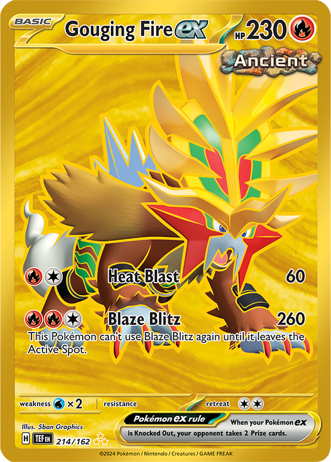 Carta Pokémon Gouging Fire (HR) 214/162 del set Temporal Forces de Pokémon TCG en Thunder Cards