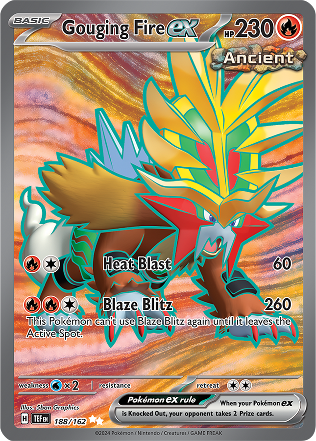 Carta Pokémon Gouging Fire EX (UR) 188/162 del set Temporal Forces de Pokémon TCG en Thunder Cards