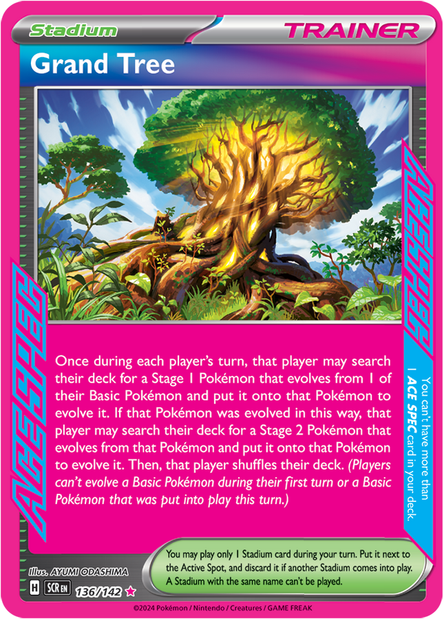 Carta Pokémon Grand Tree 136/142 del set Stellar Crown de Pokémon TCG en Thunder Cards México