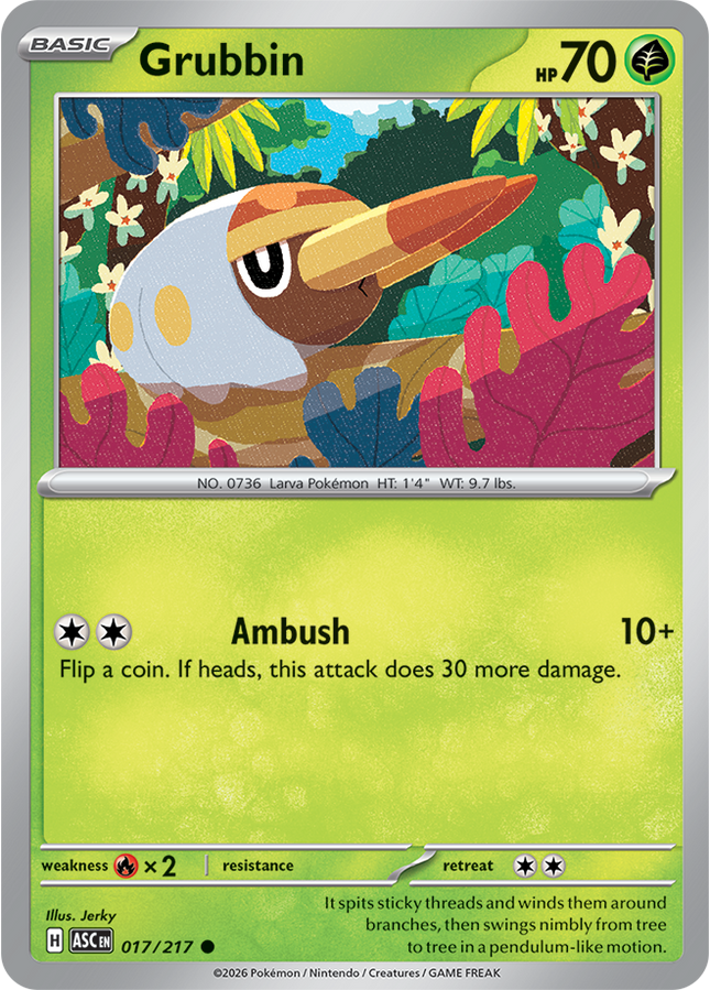 Carta Pokémon Grubbin 017/217 - Ascended Heroes - Thunder Cards