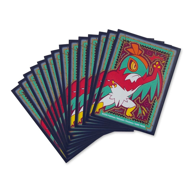 Paquete oficial de micas protectoras Pokémon Center de Hawlucha Libre con diseño de cuadrilátero para protección de decks de TCG segunda imagen del producto. 