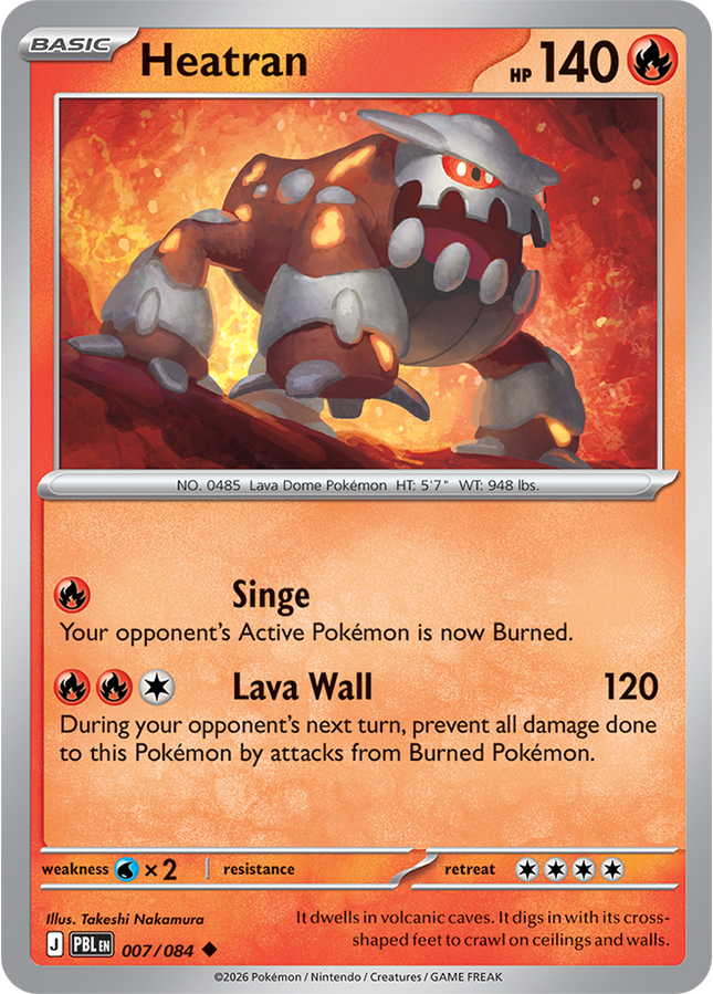 Carta individual Pokémon Heatran 007/084, set Pitch Black, en Thunder Cards México