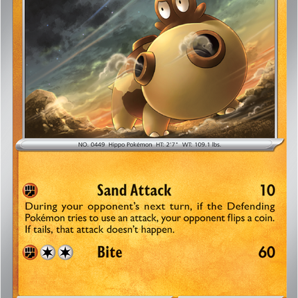 Carta Individual Pokémon Hippopotas 039/088, BASIC Pokémon 100 HP, set Perfect Order, Ilustración de Kogemaru Himeno - Thunder Cards México
