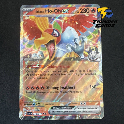 Carta Pokémon Ethan's Ho-Oh EX 026/217 - Ascended Heroes - Thunder Cards 
