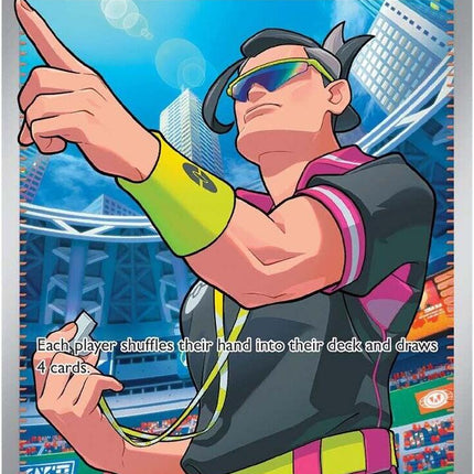 Carta Individual Pokémon Judge 222/182, Supporter Trainer, set Destined Rivals, Ilustración de kantaro- Thunder Cards México