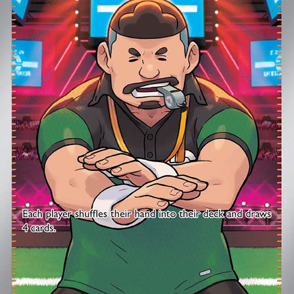 Carta Individual Pokémon Judge 228/091, Supporter Trainer, set Paldean Fates, Ilustración de Hideki Ishikawa- Thunder Cards México