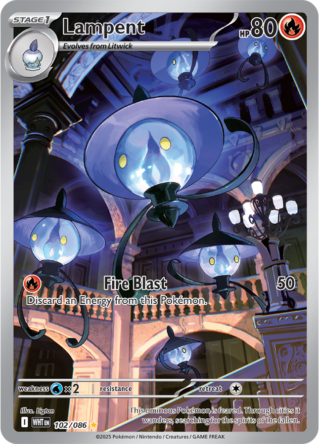 Carta Pokémon Lampent (IR) 102/086 del set White Flare de Pokémon TCG en Thunder Cards