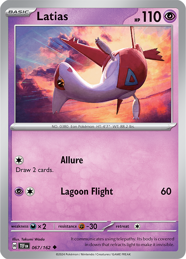 Carta Individual Pokémon Latias 067/162, set Temporal Forces,  Thunder Cards México