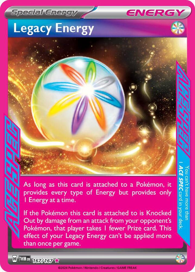 Carta Pokémon Legacy Energy 167/167 del set Twilight Masquerade de Pokémon TCG en Thunder Cards México