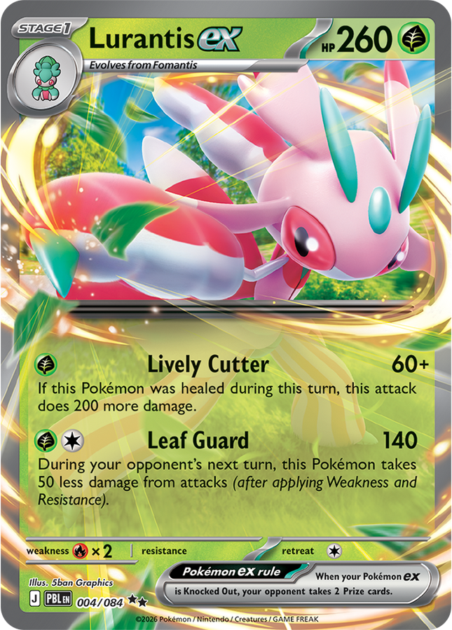 Carta individual Pokémon Lurantis EX 004/084, set Pitch Black, en Thunder Cards México
