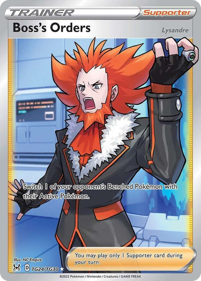 Carta Individual Pokémon Trainer Boss's Orders (Lysandre) TG24/TG30, Supporter Trainer, Ilustración de NC Empire - Thunder Cards México
