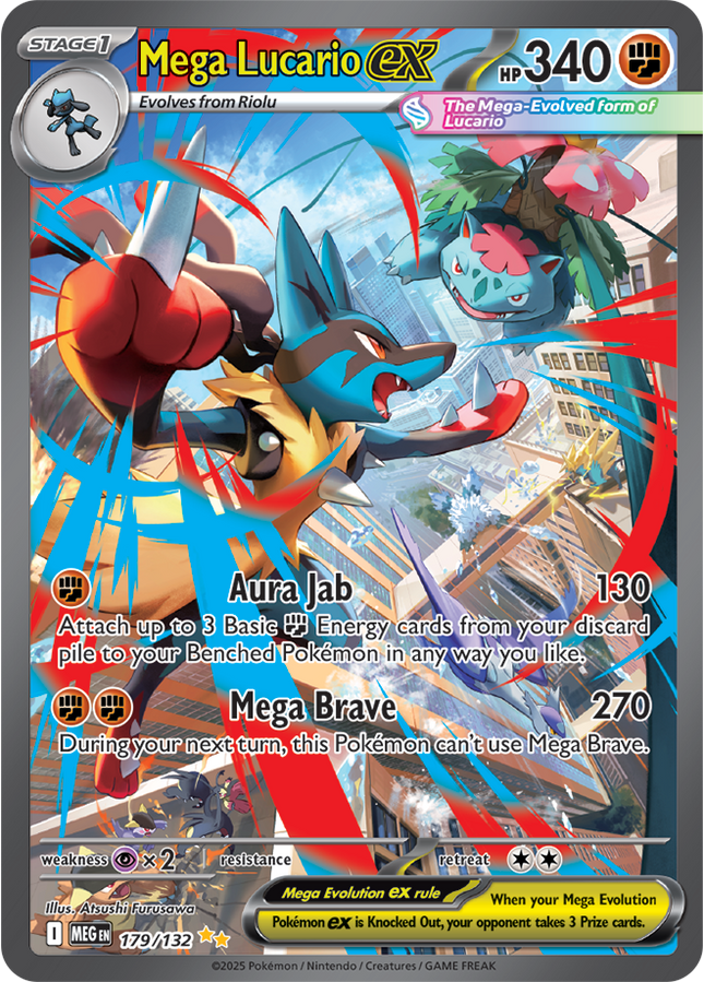 Carta Pokémon Mega Lucario EX Alterno 179/132 - Mega Evolutions - Thunder Cards