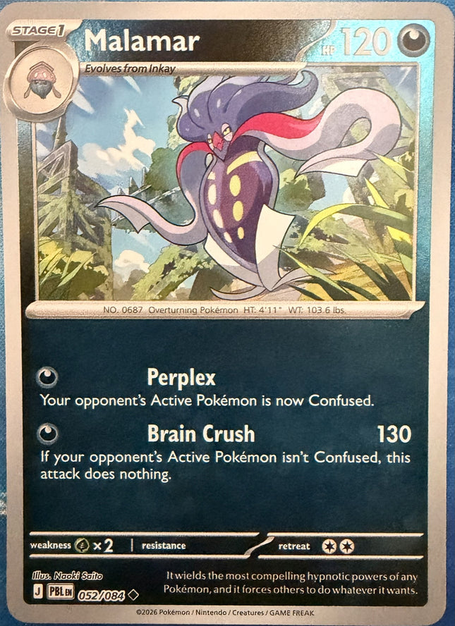 Carta individual Pokémon Malamar 052/084, set Pitch Black, en Thunder Cards México Reverse