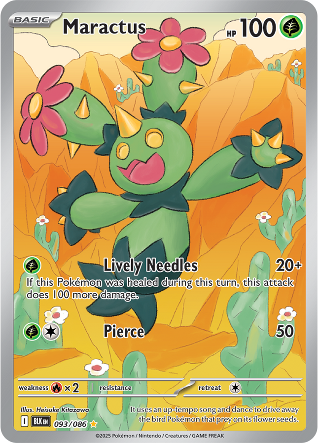 Carta Pokémon Maractus (IR) 093/086 del set Black Bolt de Pokémon TCG en Thunder Cards