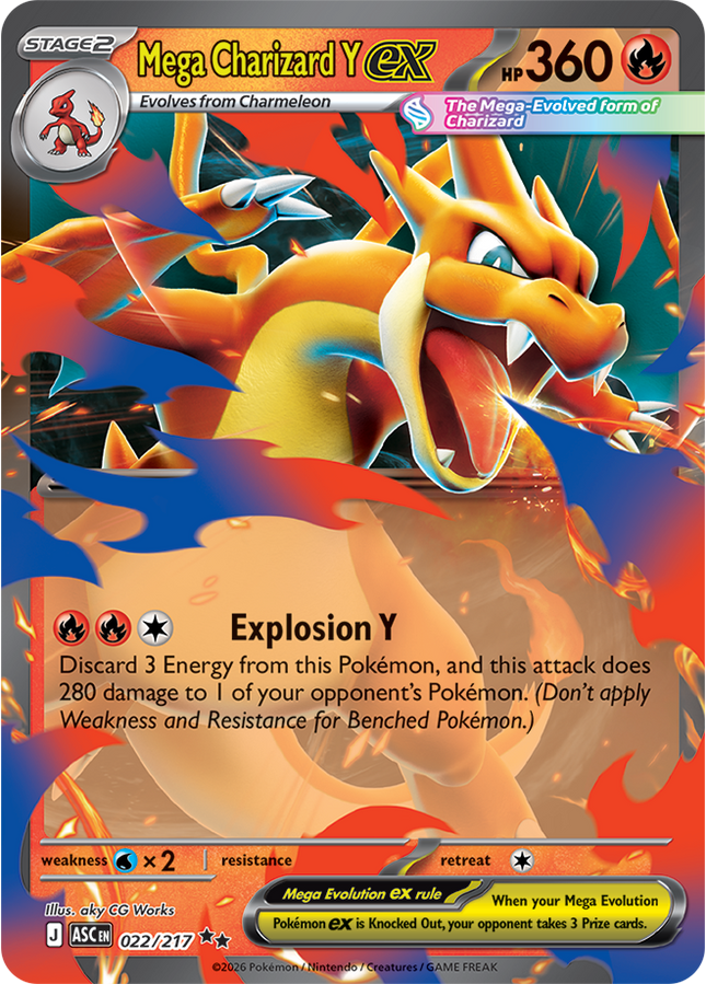 Carta Pokémon Mega Charizard Y EX 022/217 - Ascended Heroes - Thunder Cards