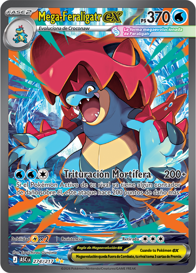 Mega Feraligatr EX SIR - 274/217 - ME: Ascended Heroes (ASC) ESPAÑOL
