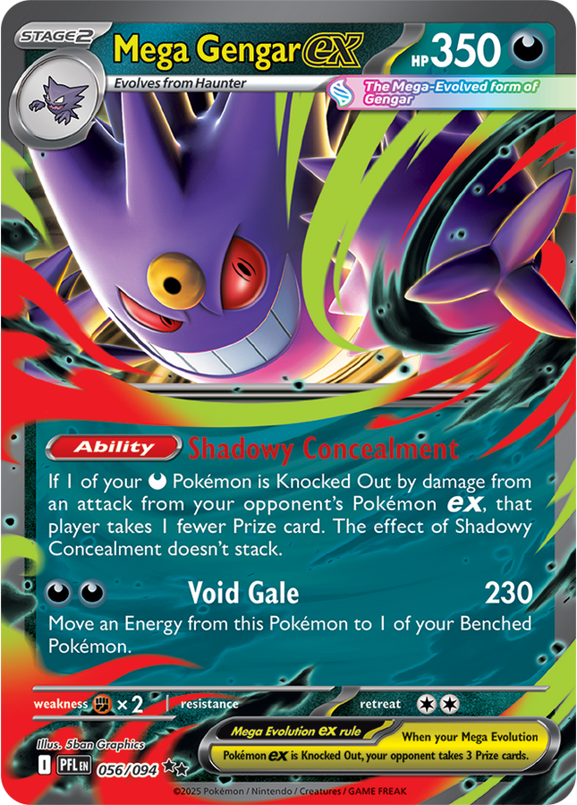 Carta Pokémon Mega Gengar EX (DR) 056/094 del set Phantasmal Flames de Pokémon TCG en Thunder Cards
