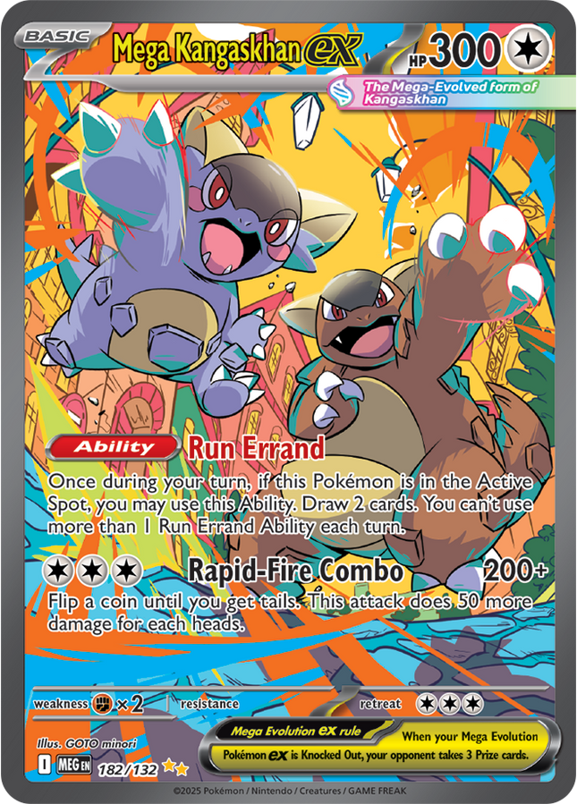 Carta Pokémon Mega Kangaskhan EX Special Illustration Rare 182/132 del set Mega Evolution de Pokémon TCG en Thunder Cards México