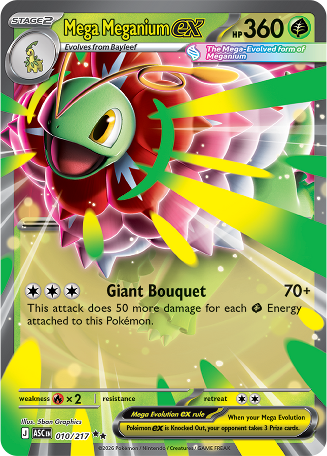 Carta Pokémon Mega Meganium EX 010/217 - Ascended Heroes - Thunder Cards