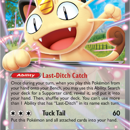 Carta Individual Pokémon Meowth EX 062/088 , BASIC Pokémon 170 HP, set Perfect Order, Ilustración de 5ban Graphics - Thunder Cards México