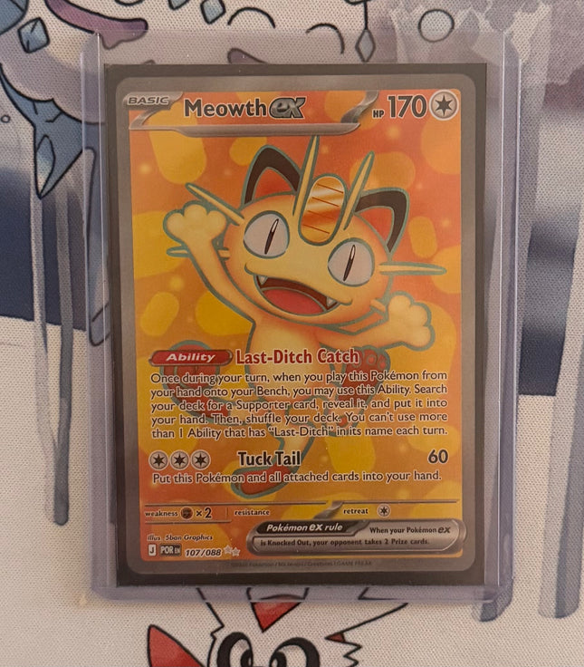 Carta Individual Pokémon Meowth EX Ultra Rare UR 107/088 , BASIC Pokémon 170 HP, set Perfect Order, Ilustración de 5ban Graphics - Thunder Cards México