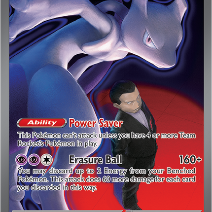 Carta Pokémon Team Rocket's Mewtwo EX (SIR) 281/217 del set Ascended Heroes de Pokémon TCG en Thunder Cards