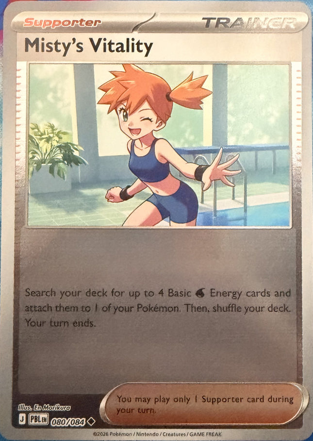 Carta individual Pokémon Misty's Vitality 080/084, set Pitch Black, en Thunder Cards México Reverse