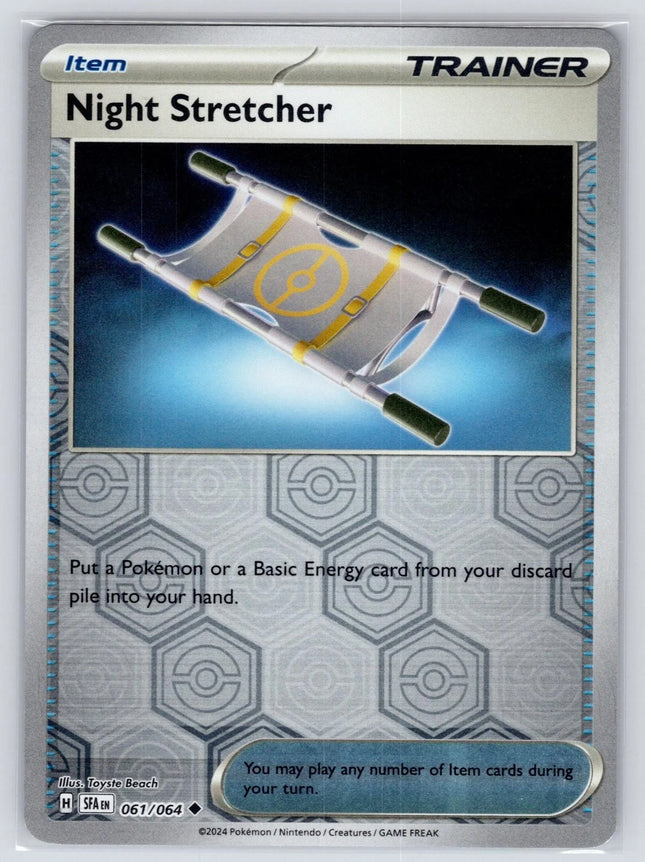 Carta Individual Pokémon Night Stretcher Reverse 061/064, Supporter Trainer, set Shrouded Fable Ilustración de Toyste Beach- Thunder Cards México
