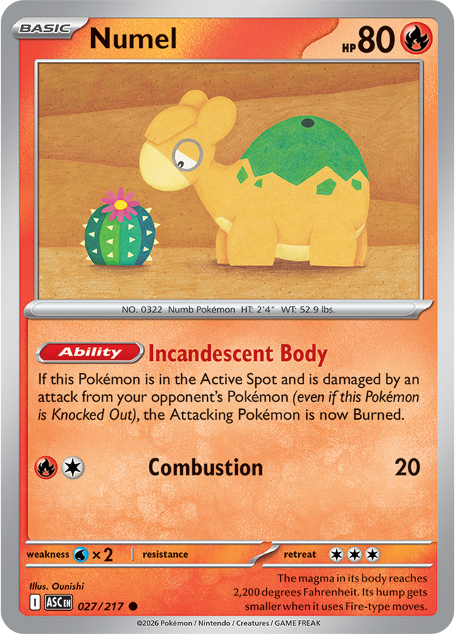Carta Pokémon Numel 027/217 - Ascended Heroes - Thunder Cards