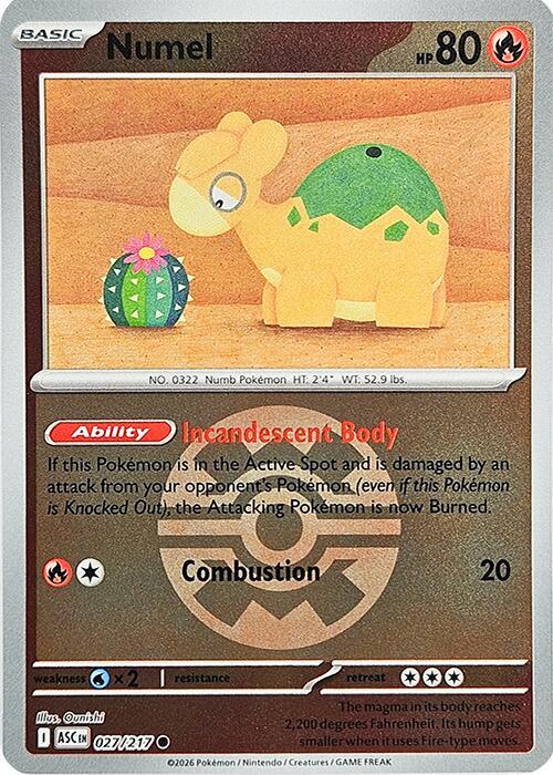 Carta Pokémon Numel 027/217 - Ascended Heroes - Thunder Cards