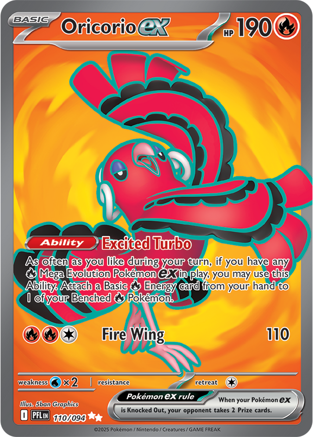 Carta Individual Pokémon Oricorio EX Ultra Rare 110/094, Trainer, set Phantasmal Flames, Ilustración de 5ban Graphics - Thunder Cards México