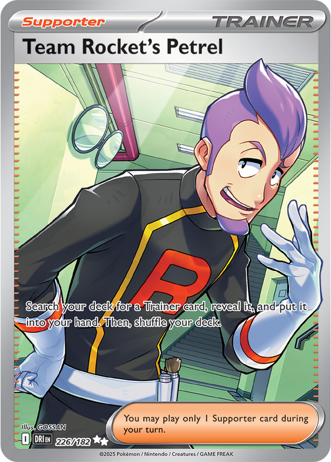 Carta Pokémon Team Rocket's Petrel (UR) 226/182 del set Destined Rivals de Pokémon TCG en Thunder Cards