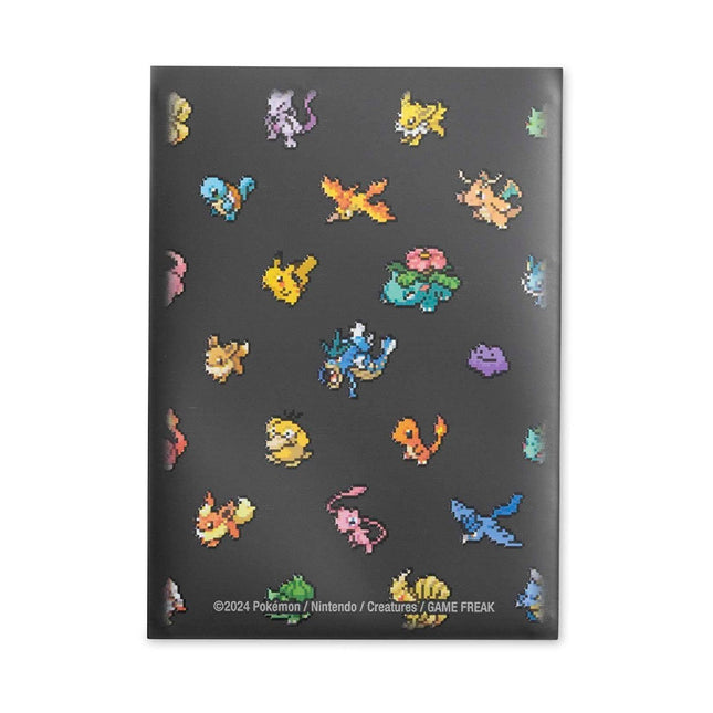 Paquete oficial de micas protectoras Pokémon Center de la colección Pokémon Pixels con diseño retro de pixeles de Pikachu y Pokémon clásicos.