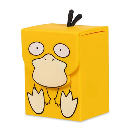 Caja portadeck oficial de Pokémon Center con diseño en relieve de Psyduck en silicona para cartas de TCG.