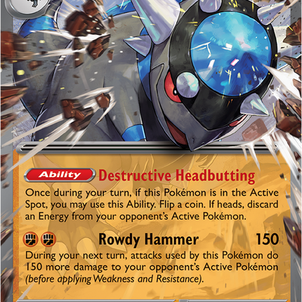 Carta individual Pokémon Rampardos EX 045/084, set Pitch Black, en Thunder Cards México 