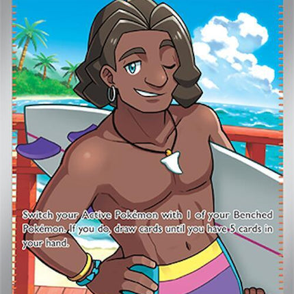 Carta Individual Pokémon Trainer Surfer 235/191, Supporter Trainer, set Surging Sparks, Ilustración de Sanosuke Sakuma - Thunder Cards México