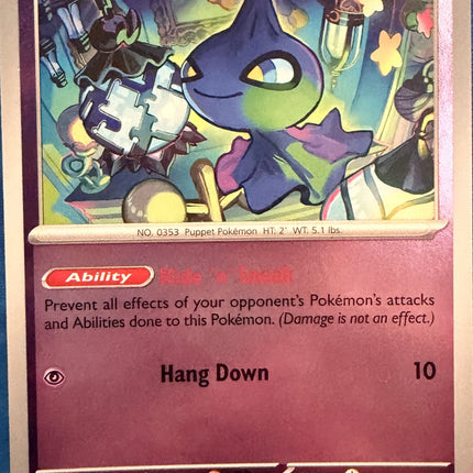 Carta individual Pokémon Shuppet 033/084, set Pitch Black, en Thunder Cards México Reverse
