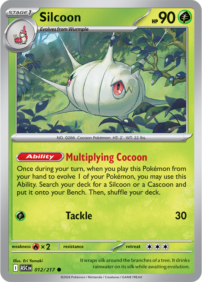 Carta Pokémon Silcoon 012/217 - Ascended Heroes - Thunder Cards