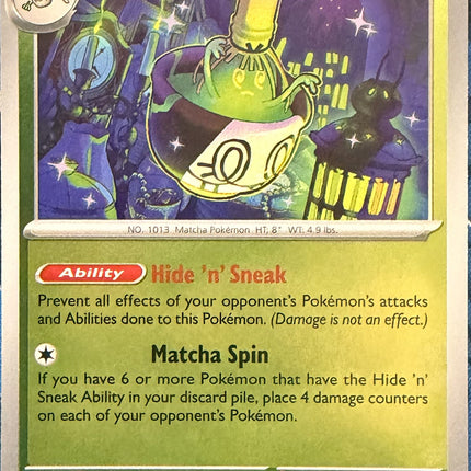Carta individual Pokémon Sinistcha 006/084, set Pitch Black, en Thunder Cards México Reverse
