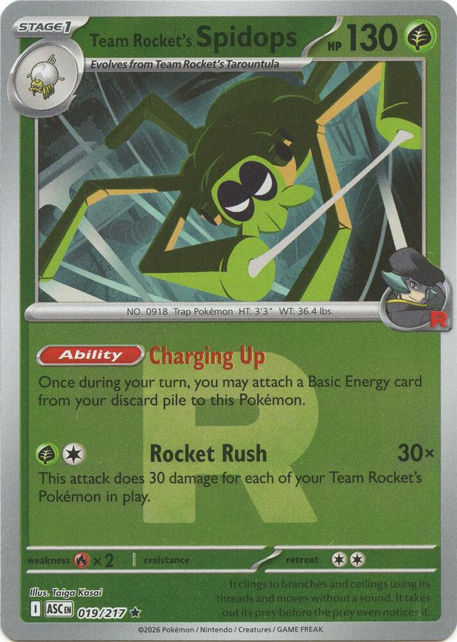 Carta Pokémon Team Rocket Spidops 019/217 - Ascended Heroes - Thunder Cards