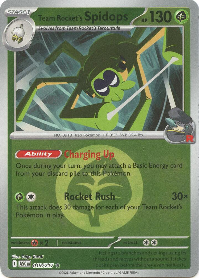 Carta Pokémon Team Rocket Spidops 019/217 - Ascended Heroes - Thunder Cards
