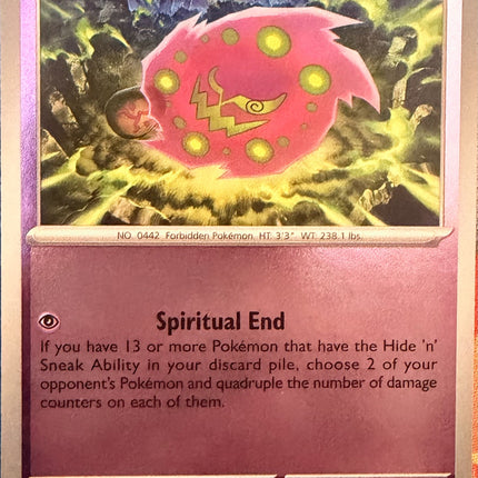 Carta individual Pokémon Spiritomb 035/084, set Pitch Black, en Thunder Cards México Reverse Holo