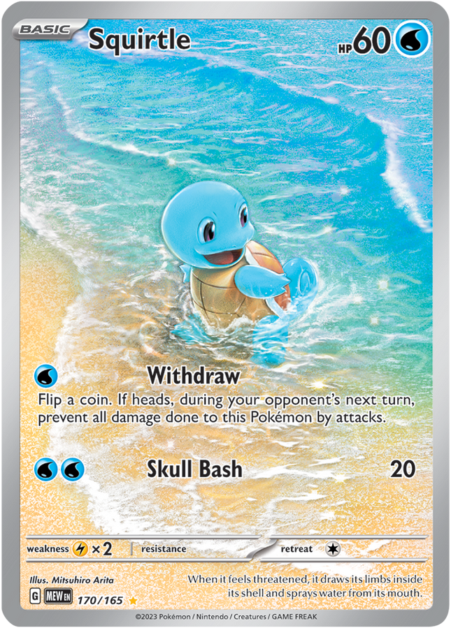 Carta Pokémon Squirtle (IR) 170/165 del set 151 de Pokémon TCG en Thunder Cards